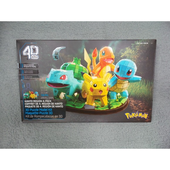 4D Build Pokemon Puzzle‎Model Kit! Kanto Region 4-pack In 1 Box NEW EXCLUSIVE